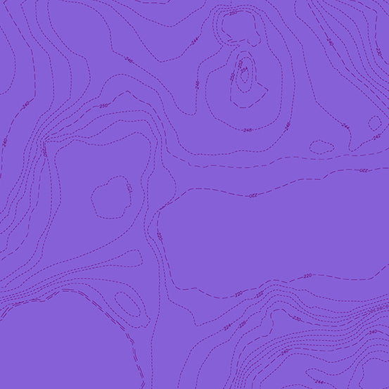 Wildflowers - Topographical Lines in Aster - A-556-P1 - Half Yard