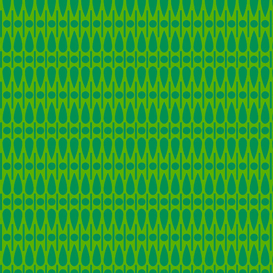 Wildflowers - Geometric in Grass - A-672-G - Half Yard