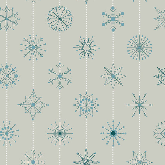 Natale - Snowflakes in Grigio - A-673-C - Half Yard