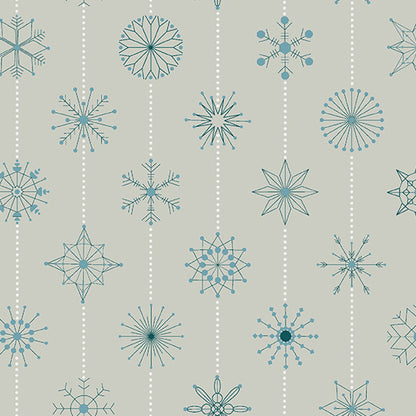 Natale - Snowflakes in Grigio - A-673-C - Half Yard