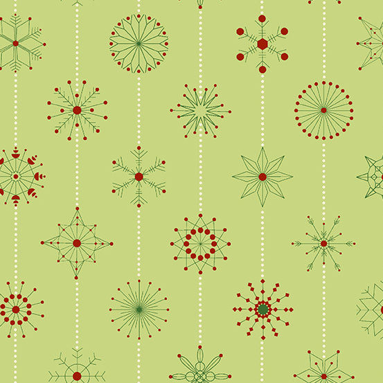 Natale - Snowflakes in Elfo - A-673-LG - Half Yard