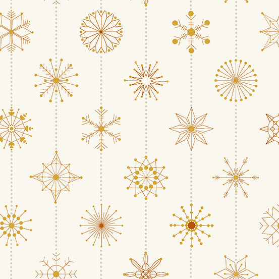 Natale - Snowflakes in Biscotti - A-673-LY - Half Yard