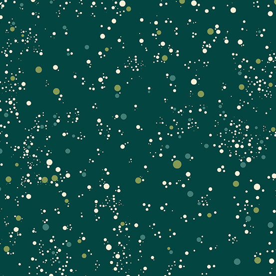  Natale - Snowfall Dots in Verde Acqua - A-676-G - Half Yard