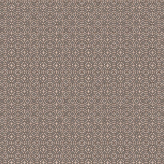 Cotton quilting fabric pattern called 'Circles in Puddy'. Part of the 'Fabrics from the Attic' fabric collection. Designed by Giucy Giuce for fabric company Andover Fabrics. SKU: A-9975-C. 44-45 inch width.