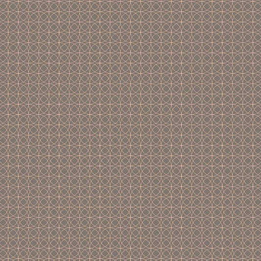 Cotton quilting fabric pattern called 'Circles in Puddy'. Part of the 'Fabrics from the Attic' fabric collection. Designed by Giucy Giuce for fabric company Andover Fabrics. SKU: A-9975-C. 44-45 inch width.