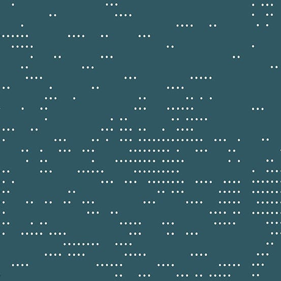 Cotton quilting fabric pattern called 'Dottie in Banded Demoiselle'. Part of the 'Sleuth' fabric collection. Designed by Giucy Giuce for fabric company Andover Fabrics. SKU: A-9976-T. 44-45 inch width.