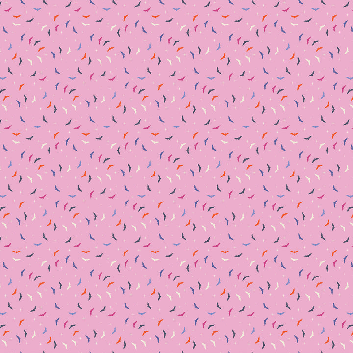 GhostTown - Ditsy Bats in Pink - Figo Fabrics - 90518-21 - Half Yard