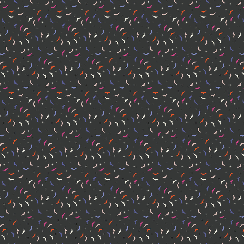 GhostTown - Ditsy Bats in Black - Figo Fabrics - 90518-99 - Half Yard
