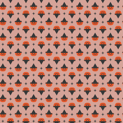 GhostTown - Cats in Orange - Figo Fabrics - 90519-56 - Half Yard