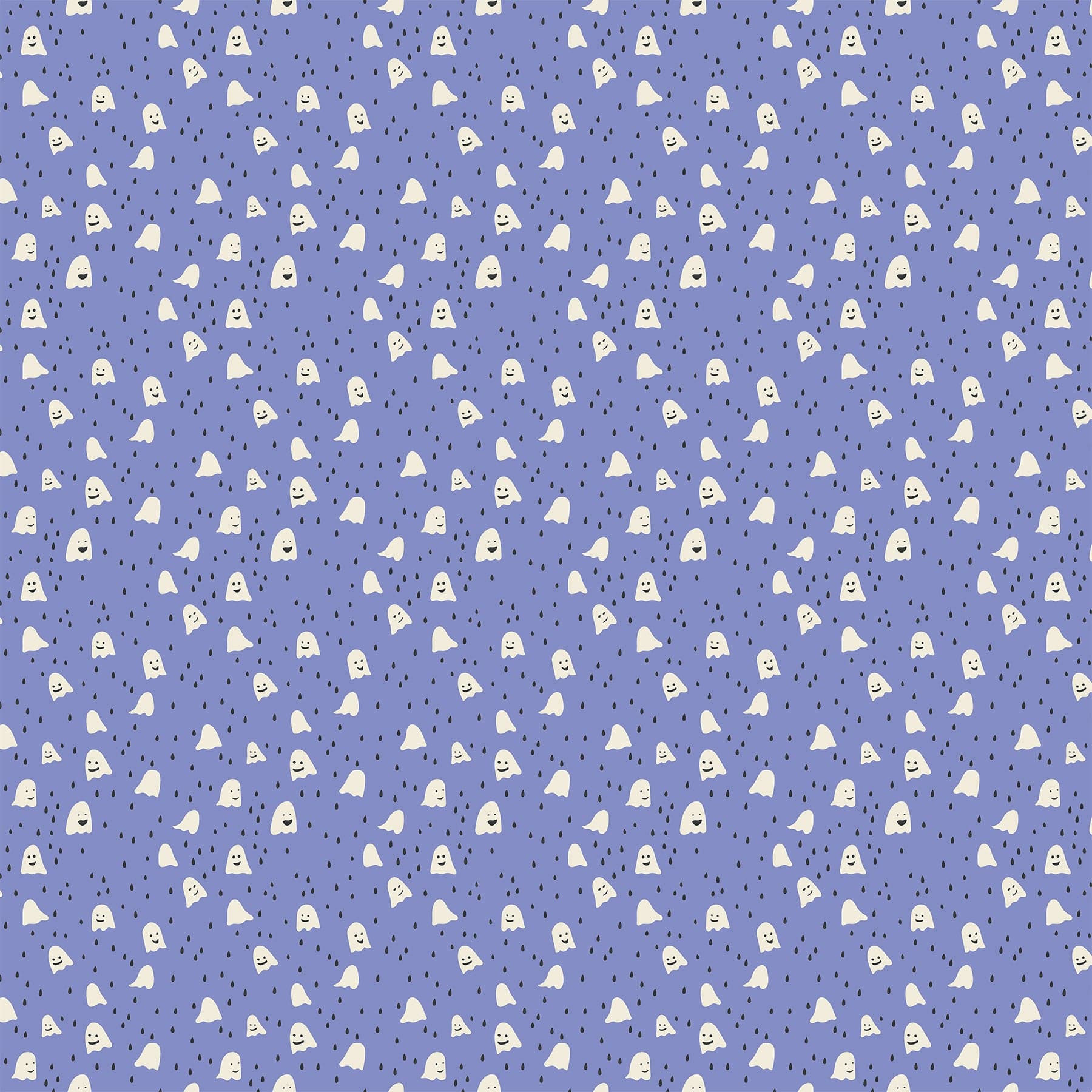 GhostTown - Ghosts in Blue - Figo Fabrics - 90521-42 - Half Yard