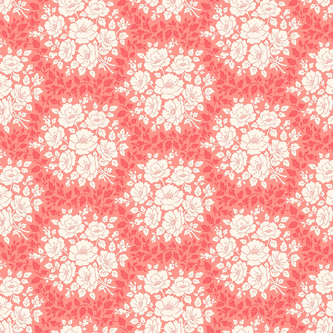 Local Honey - Morning Bloom in Coral - Heather Bailey for Figo Fabrics - 90659-20 - Half Yard