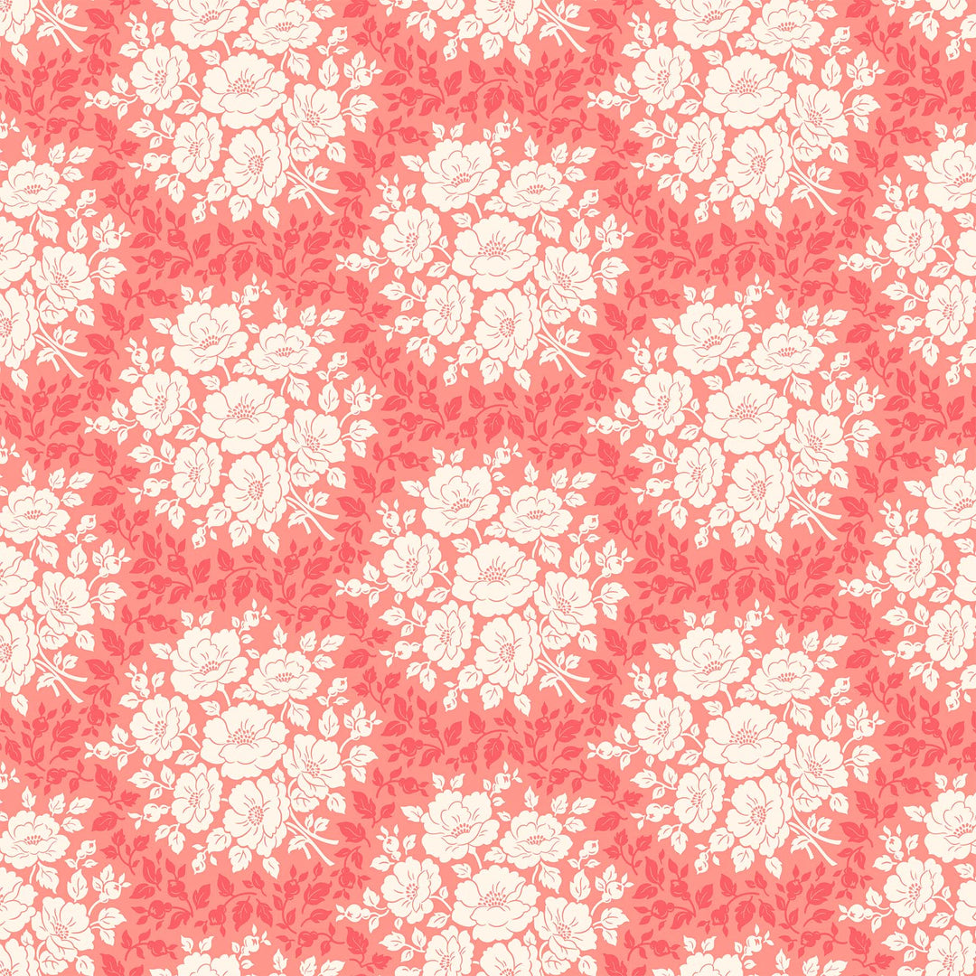 Local Honey - Morning Bloom in Coral - Heather Bailey for Figo Fabrics - 90659-20 - Half Yard