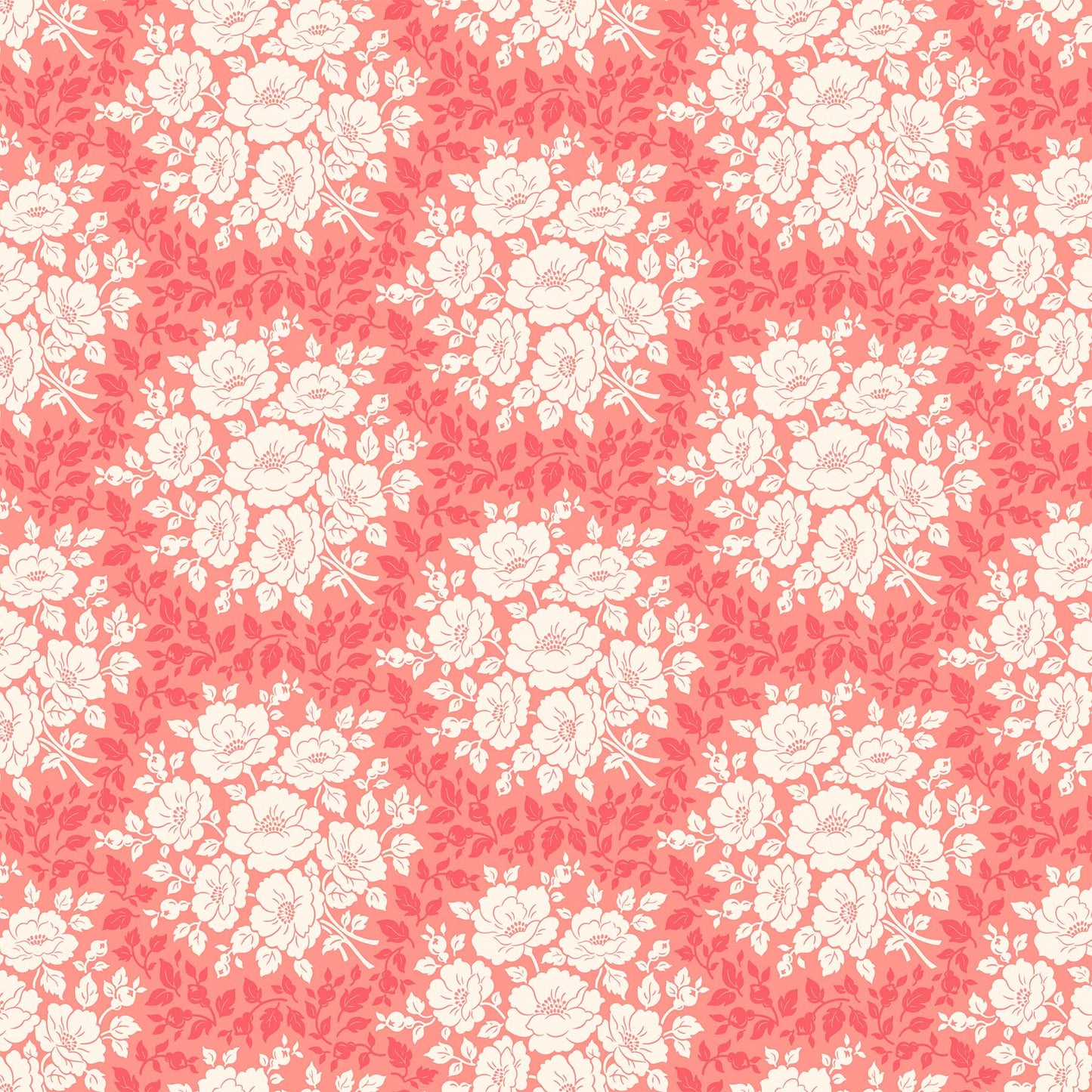 Local Honey - Morning Bloom in Coral - Heather Bailey for Figo Fabrics - 90659-20 - Half Yard