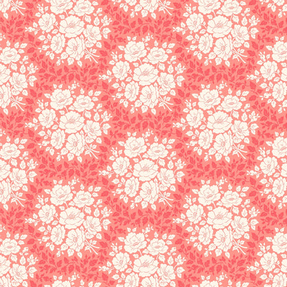 Local Honey - Morning Bloom in Coral - Heather Bailey for Figo Fabrics - 90659-20 - Half Yard