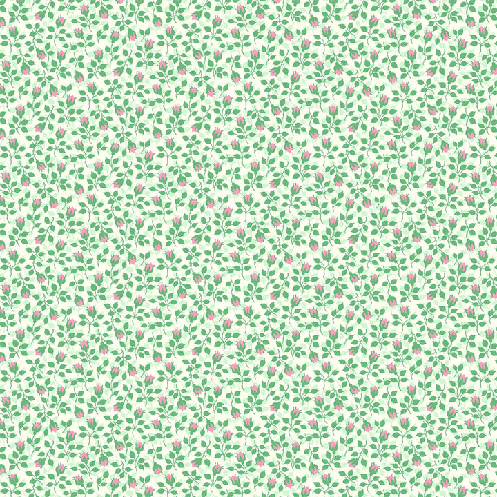 Local Honey - Rosebud in Mint - Heather Bailey for Figo Fabrics - 90662-60 - Half Yard
