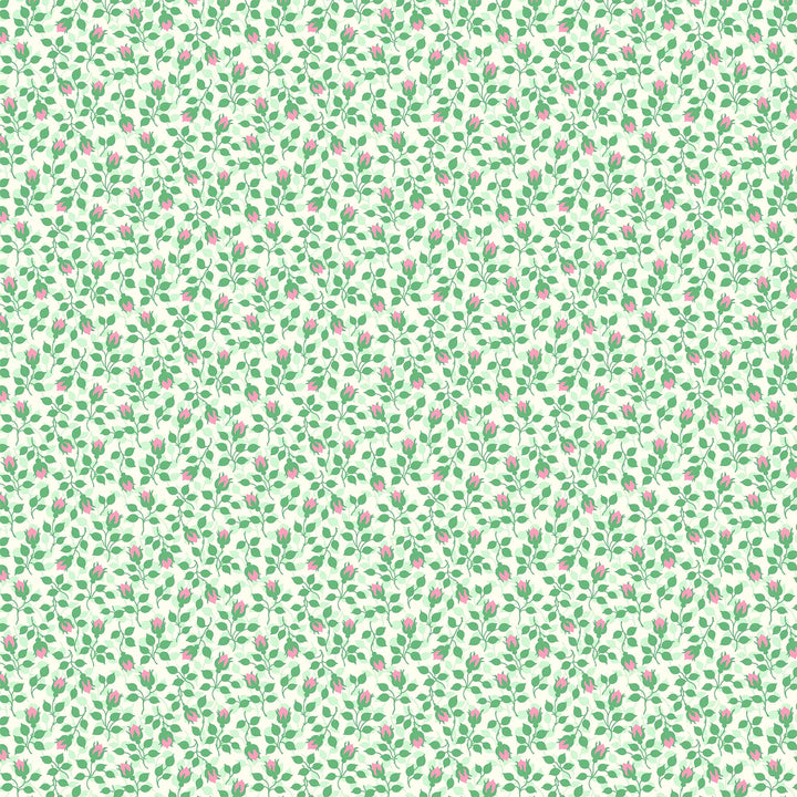 Local Honey - Rosebud in Mint - Heather Bailey for Figo Fabrics - 90662-60 - Half Yard