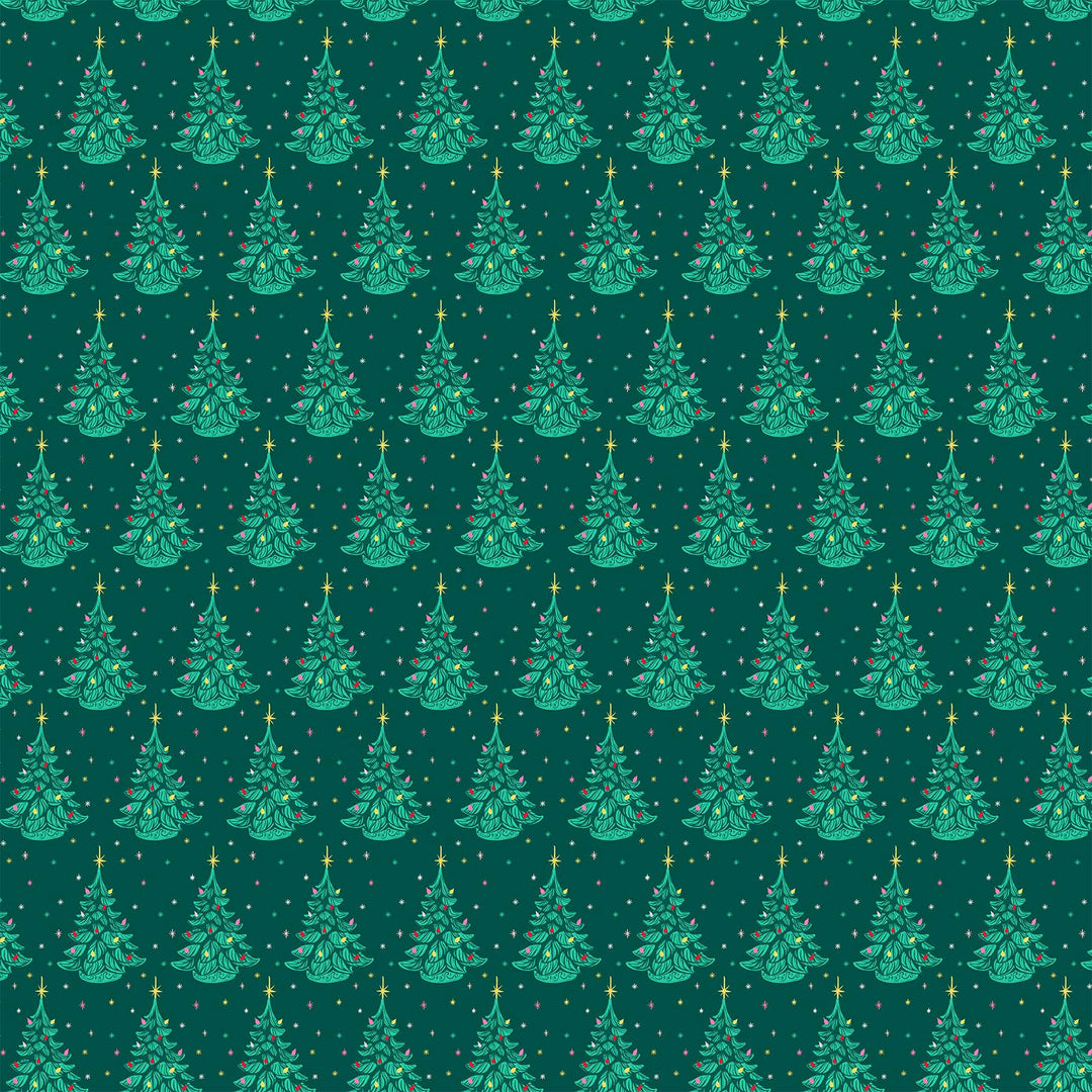 Merry Kitchmas - Christmas Trees in Green - 90666-78 - Half Yard