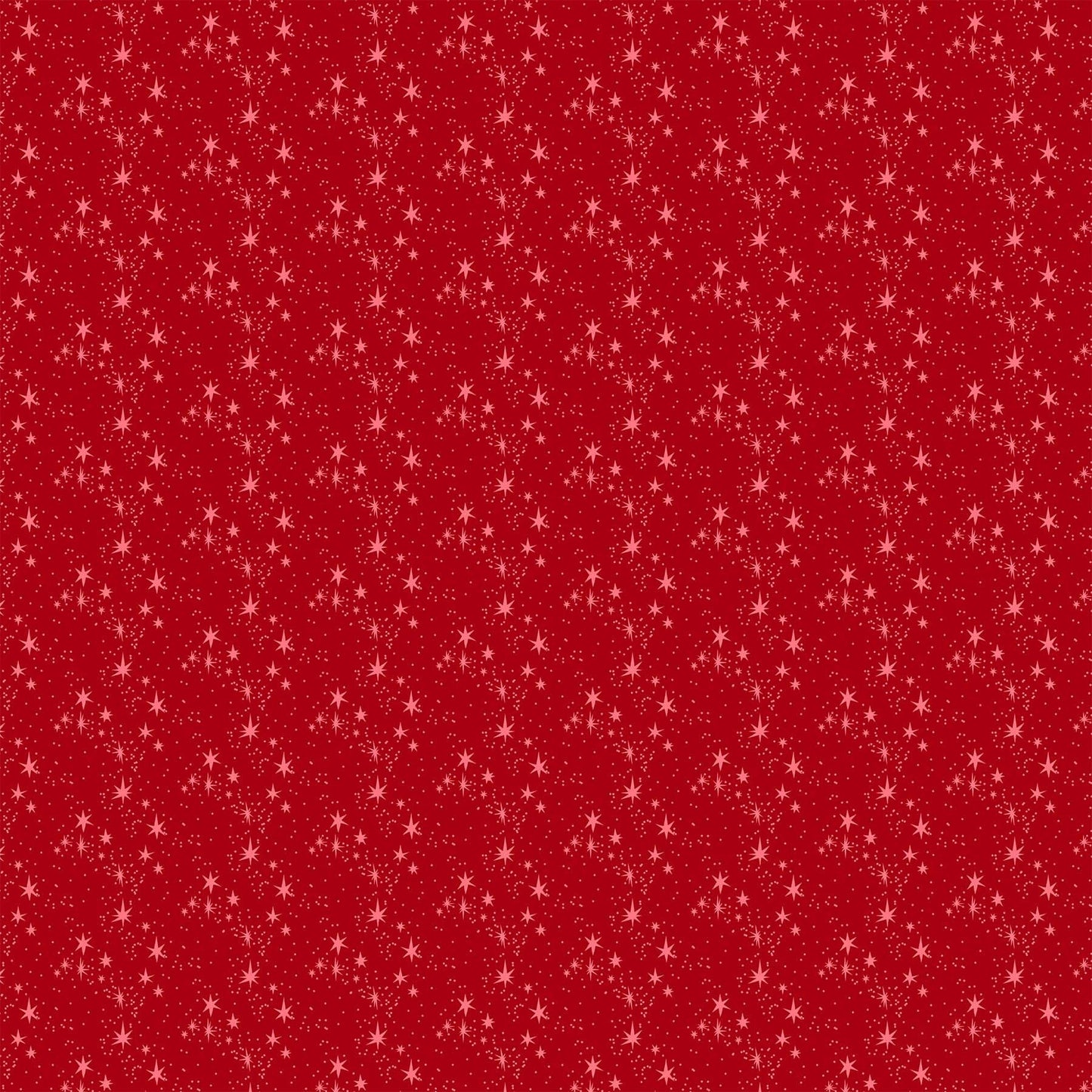 Cotton quilting fabric pattern called 'Stars in Red'. Part of the 'Merry Kitchmas' fabric collection. Designed by Louise Pretzel for fabric company Figo Fabrics. SKU: 90672-26. 44-45 inch width.
