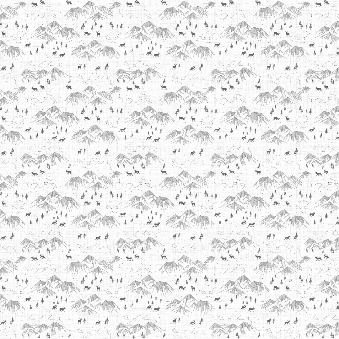 Mountains Calling - Mountains in White - 90687-10 - Half Yard