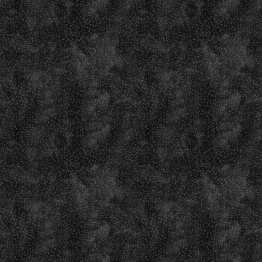 Cotton quilting fabric pattern called 'Seeds in Black'. Part of the 'Mountains Calling' fabric collection. Designed by Bernadett Urbanovics for fabric company Figo Fabrics. SKU: 90689-99. 44-45 inch width.