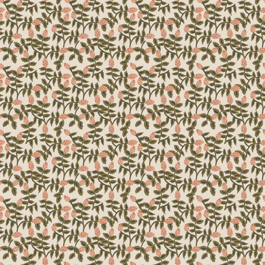 Cotton quilting fabric pattern called 'Trellis in Cream'. Part of the 'Wild Cottage' fabric collection. Designed by Holli Zollinger for fabric company Figo Fabrics. SKU: 90700-12. 44-45 inch width.
