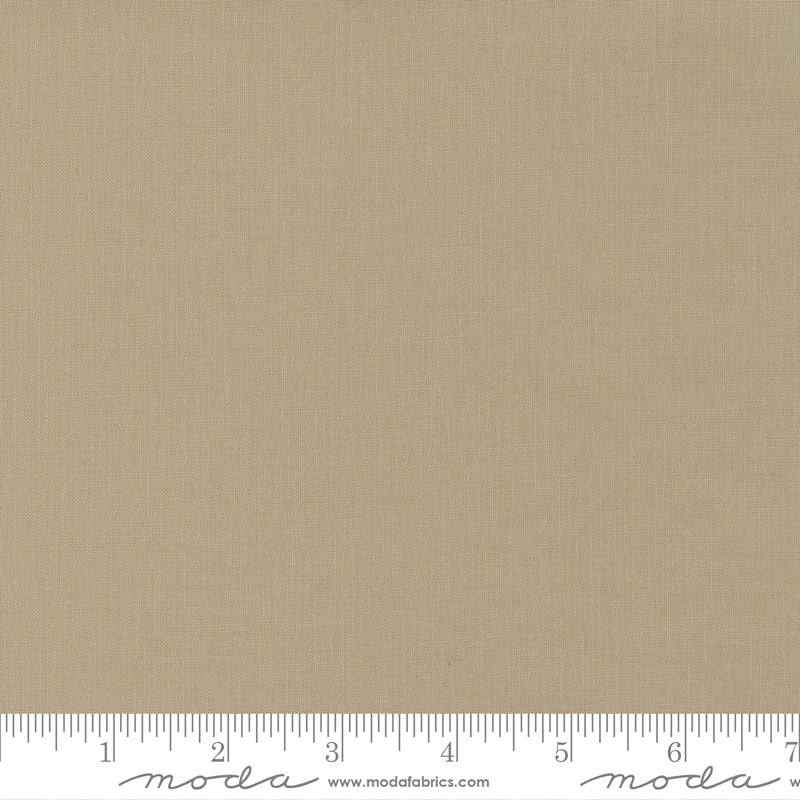 Cotton quilting fabric pattern called 'Oatmeal'. Part of the 'Bella Solids' fabric collection. Designed by Moda Fabrics for fabric company Moda Fabrics. SKU: 9900 313. 44-45 inch width.