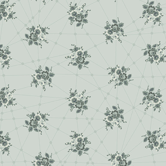 Nonna - Little Bouquets in Classic Grey - Giuseppe Ribaudo for Andover - A-9874-C - Half Yard