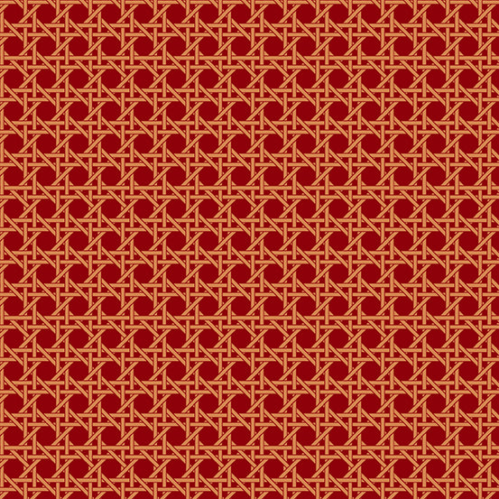 Nonna - Caning in Sun-dried Tomato - Giuseppe Ribaudo for Andover - A-9876-O - Half Yard