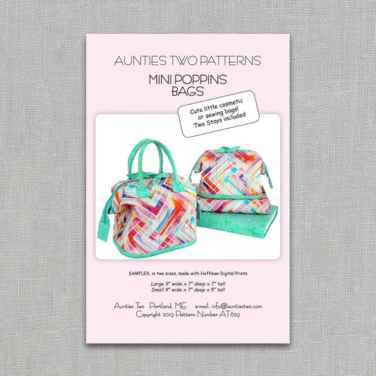 Mini Poppins Bags - Bag Pattern - Aunties Two - Paper Pattern