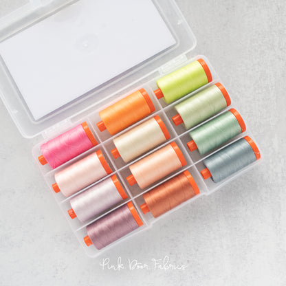 Neon & Neutrals 12 Large Spool - Aurifil Thread Set - Tula Pink for Aurifil - 12 pcs - TP50EC12