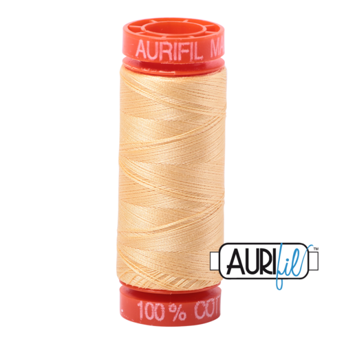Aurifil Cotton Mako Thread - 50wt - 220m Spool - Medium Butter - BMK50 2130