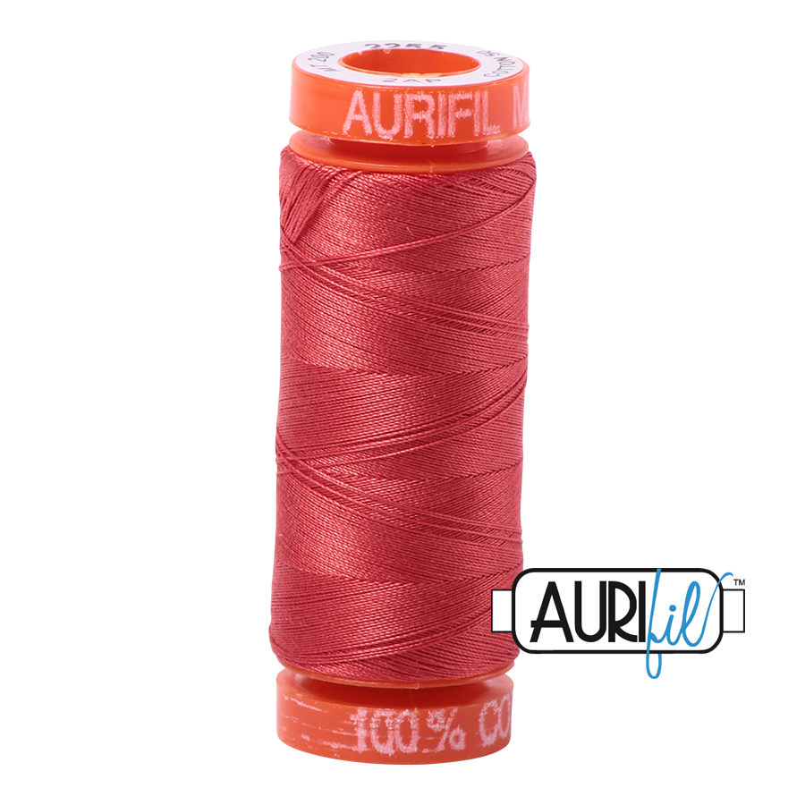Aurifil Cotton Mako Thread - 50wt - 220m Spool - Dark Red Orange - BMK50 2255