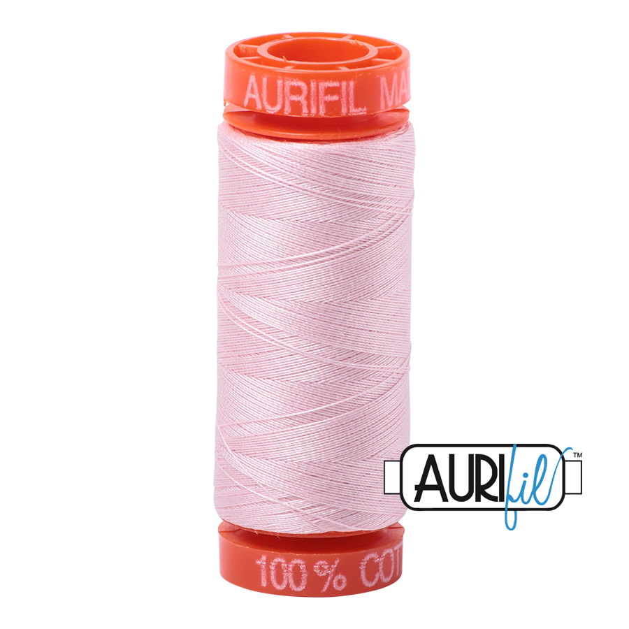 Aurifil Cotton Mako Thread - 50wt - 220m Spool - Pale Pink - BMK50 2410