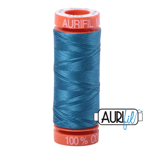 Aurifil Cotton Mako Thread - 50wt - 220m Spool - Medium Teal - BMK50 1125