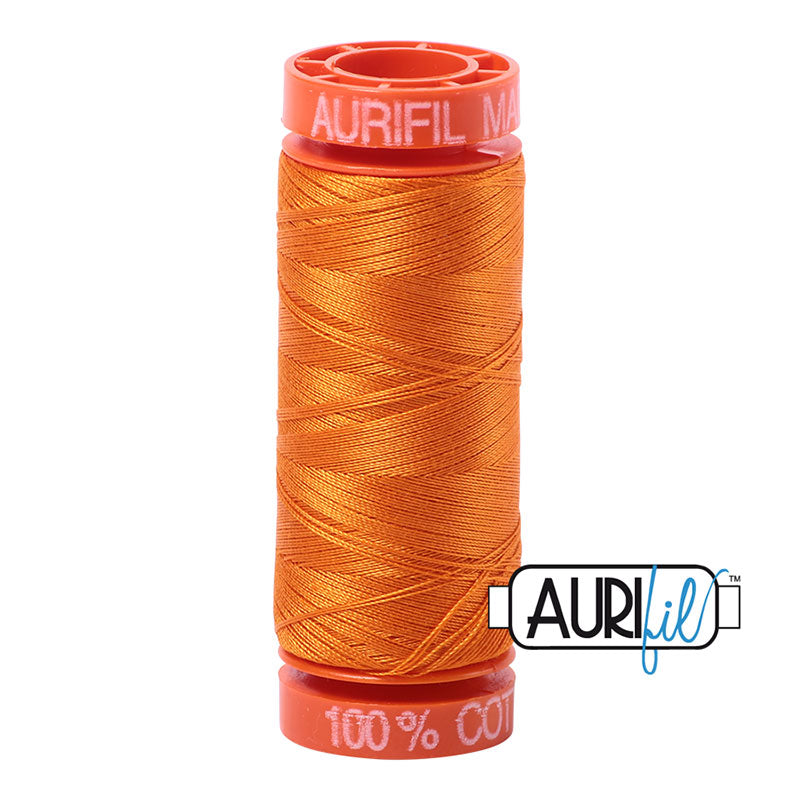 Aurifil Cotton Mako Thread - 50wt - 220m Spool - Bright Orange - BMK50 1133