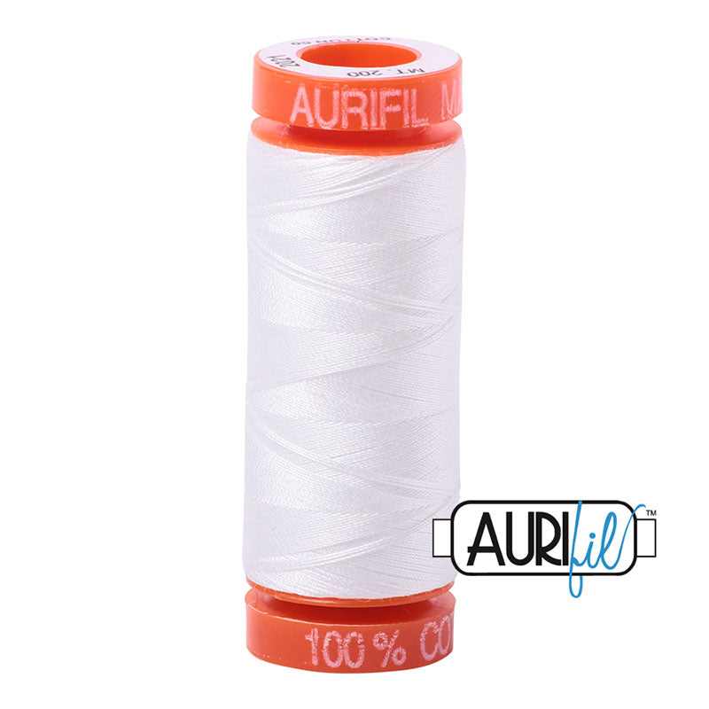 Aurifil Cotton Mako Thread - 50wt - 220m Spool - Natural White - BMK50 2021