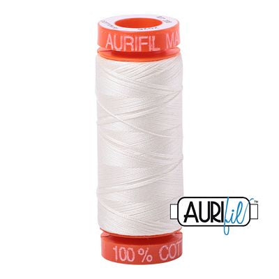 Aurifil Cotton Mako Thread - 50wt - 220m Spool - Chalk - BMK50 2026