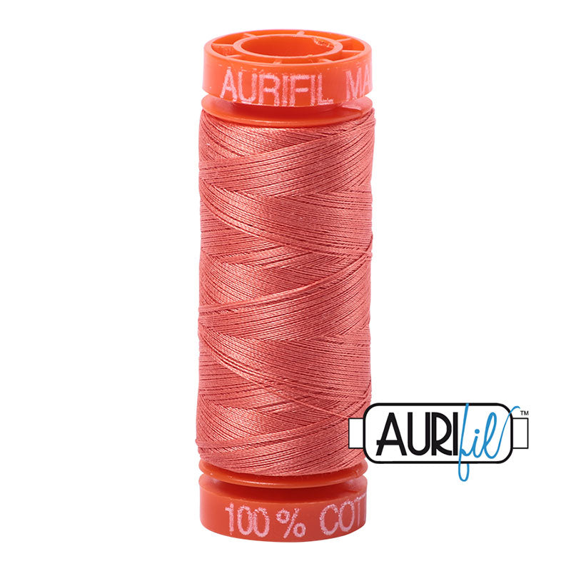 Aurifil Cotton Mako Thread - 50wt - 220m Spool - Salmon - BMK50 2225