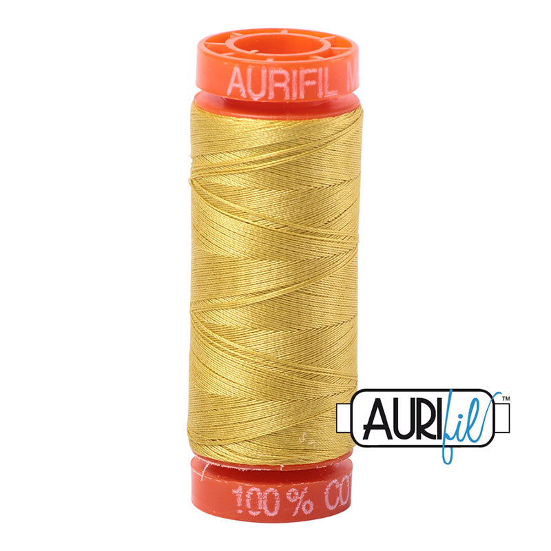 Aurifil Cotton Mako Thread - 50wt - 220m Spool - Gold Yellow - BMK50 5015