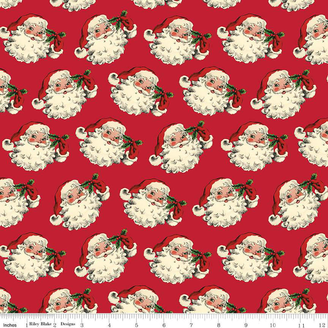 Old Fashioned Christmas - Santa in Red - Riley Blake Fabrics - C12131-RED - Half Yard