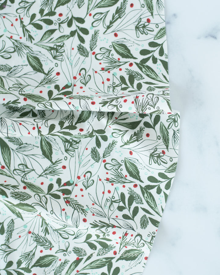 Cheer & Merriment - Winter Foliage in Natural - Fancy That Design House & Co. for Moda Fabrics - 45534 11 - Half Yard