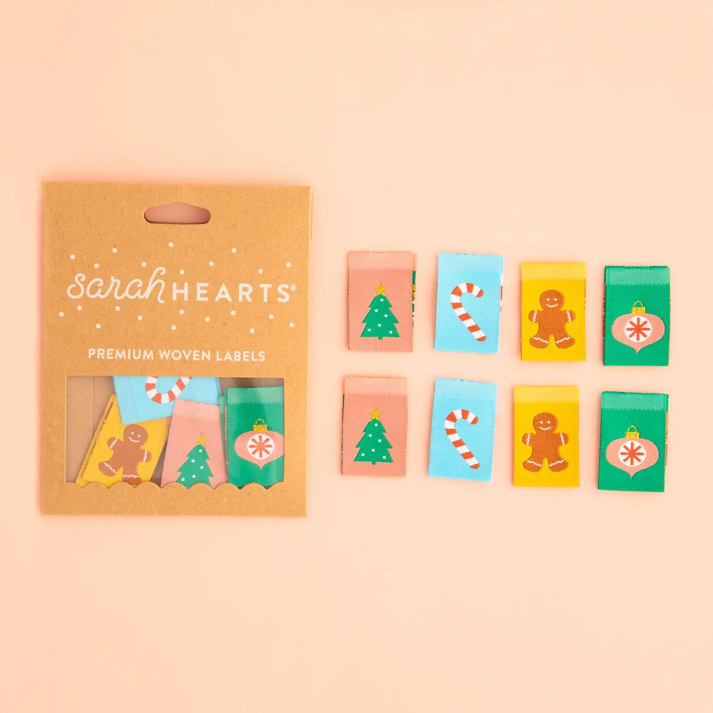 Sarah Hearts - Christmas Holiday - Sewing Woven Clothing Label Tags - SH474575
