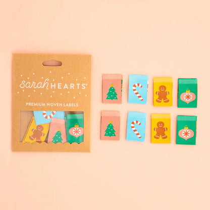 Sarah Hearts - Christmas Holiday - Sewing Woven Clothing Label Tags - SH474575