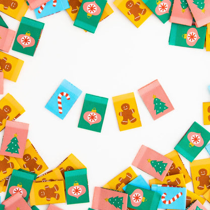 Sarah Hearts - Christmas Holiday - Sewing Woven Clothing Label Tags - SH474575