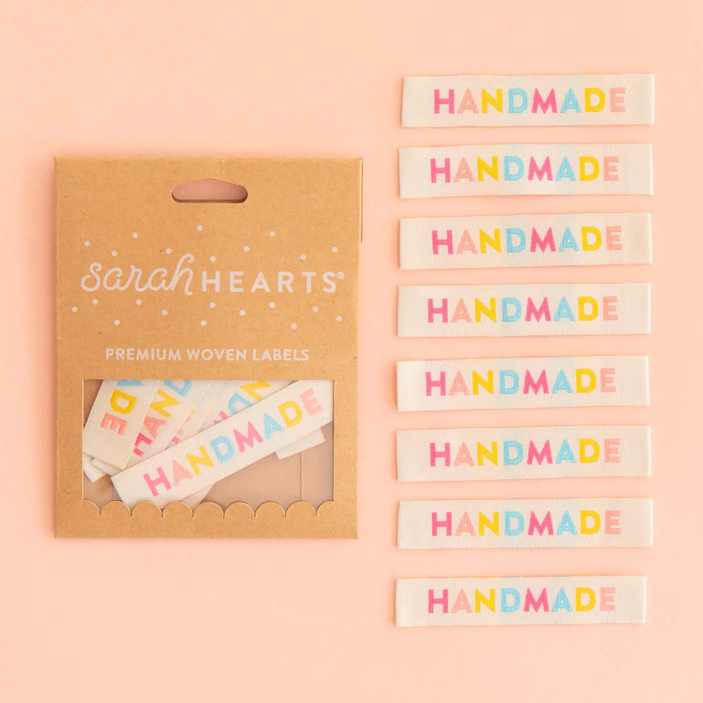 Sarah Hearts - Colorful Handmade - Sewing Woven Clothing Label Tags - SH070603