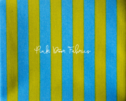Cotton quilting fabric pattern called 'Tent Stripe in Myrtle'. Part of the 'True Colors' fabric collection. Designed by Tula Pink for fabric company Free Spirit Fabrics. SKU: PWTP069.MYRTLE. 44-45 inch width.