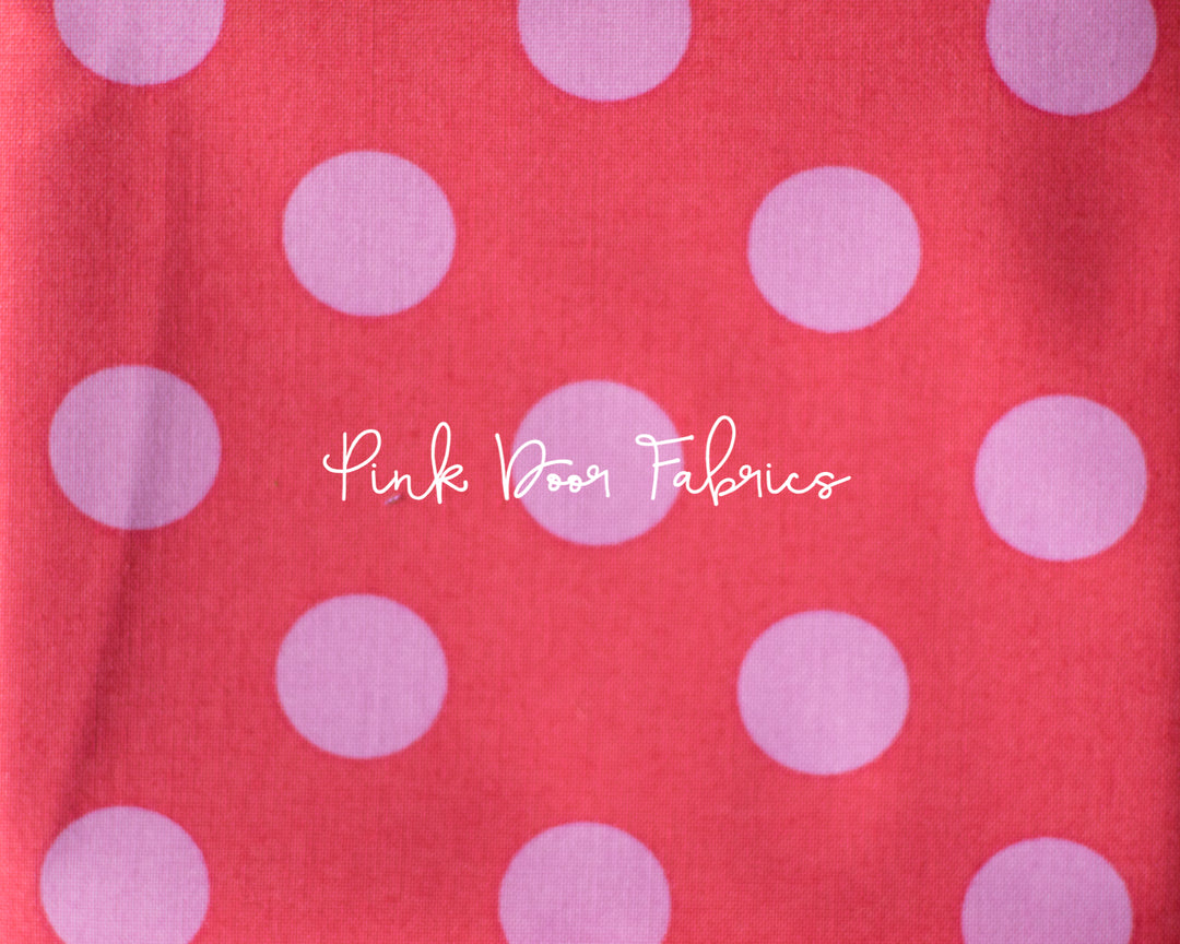 Tula Pink All Stars Pom Pom Dot in Poppy Pink