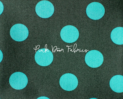Cotton quilting fabric pattern called 'Pom Poms in Fern'. Part of the 'True Colors' fabric collection. Designed by Tula Pink for fabric company Free Spirit Fabrics. SKU: PWTP118.FERN. 44-45 inch width.