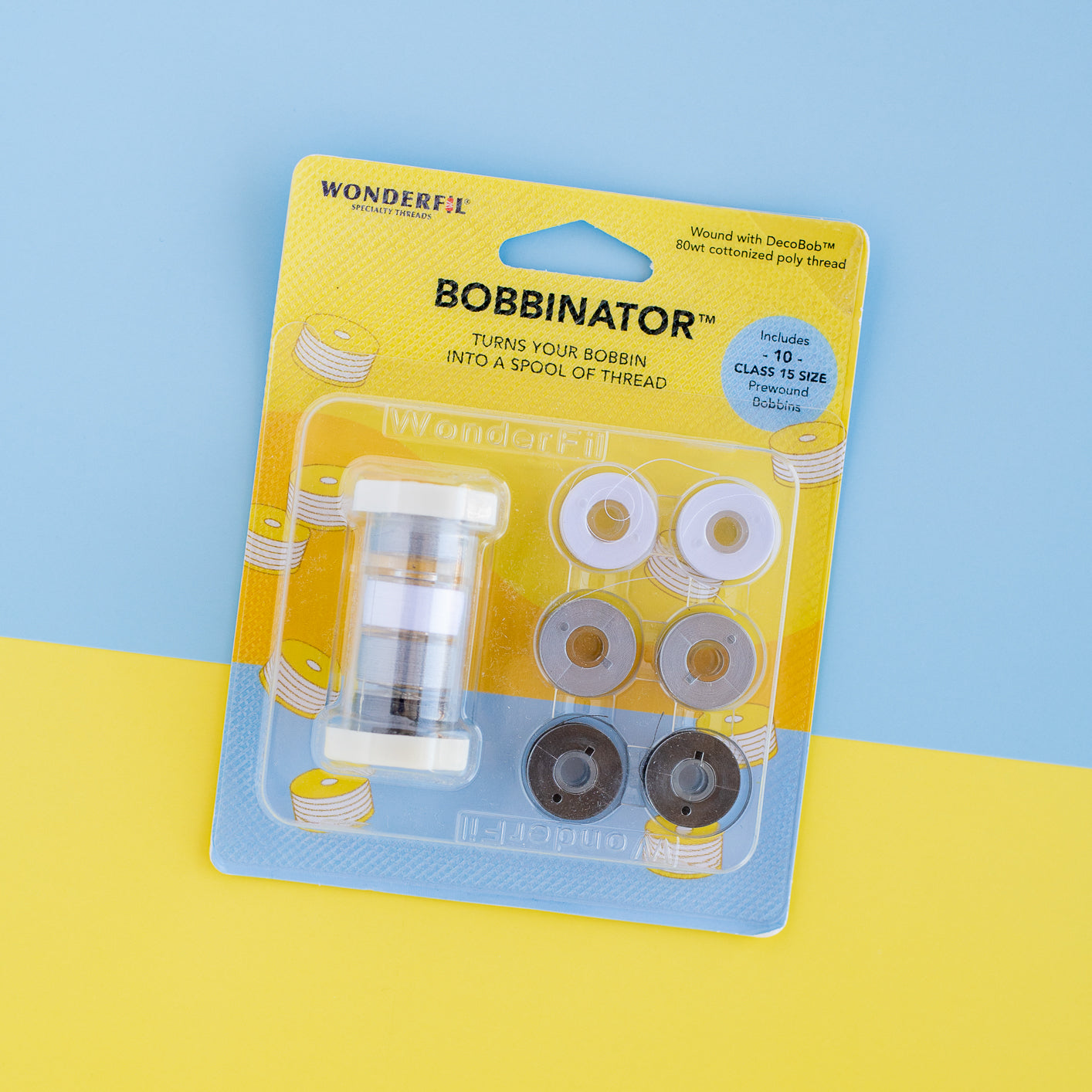 Wonderfil - DecoBob Bobbinator - Class 15 - 80wt thread - WFBBR-15-GREY