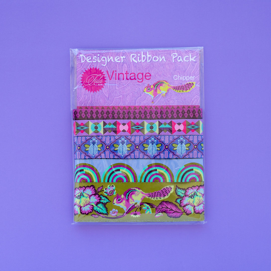 Renaissance Ribbons - Tula Pink Vintage Club Chipper - Designer Ribbon Pack - DP-TPVINCHIPPER
